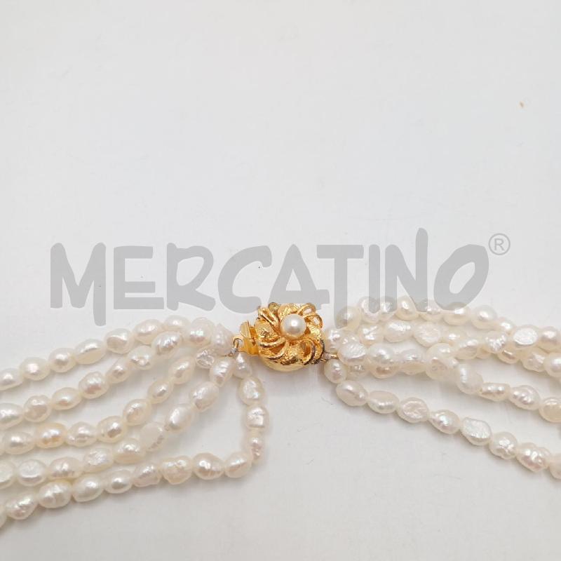 COLLANA 4 FILI PERLE PIUME CHIUS GI | Mercatino dell'Usato Roma viale tirreno 2