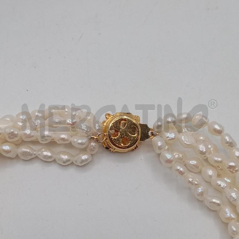 COLLANA 4 FILI PERLE PIUME CHIUS GI | Mercatino dell'Usato Roma viale tirreno 3
