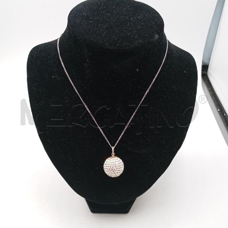 COLLANA BOCCADAMO ARGENTATA SFERA BI STRASS | Mercatino dell'Usato Roma viale tirreno 1