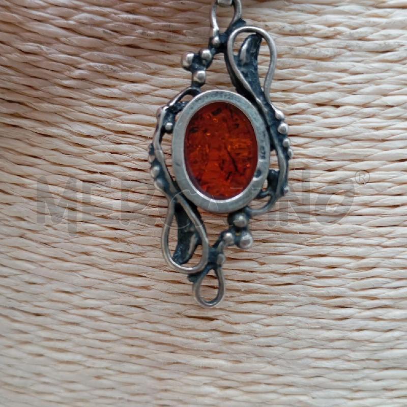 COLLANA CATENINA MET CIONDOLO OVALE AMBRA  | Mercatino dell'Usato Roma viale tirreno 3