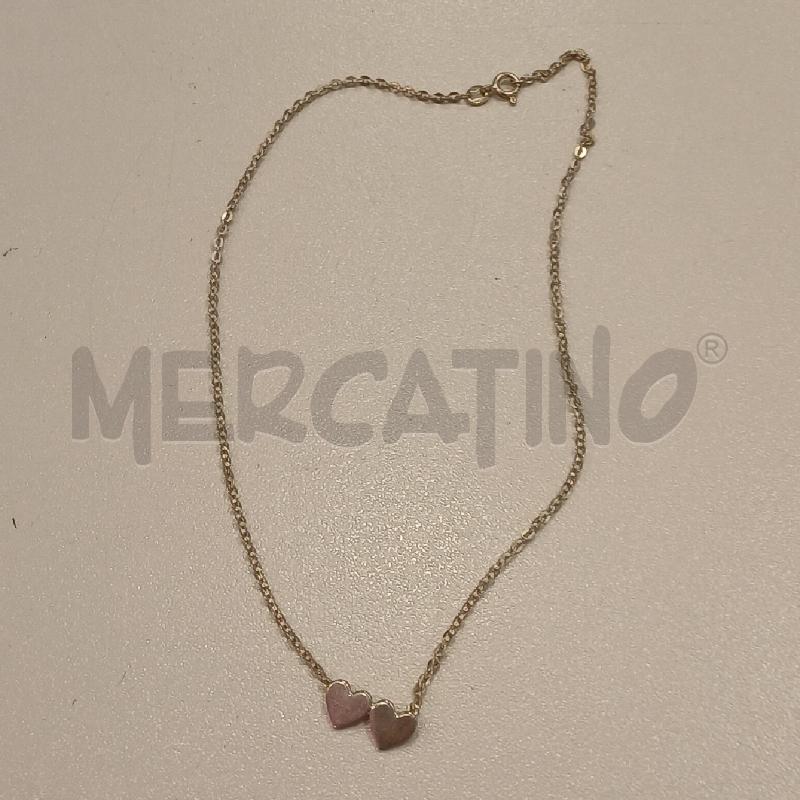 COLLANA CATENINA MET DUE CUORI | Mercatino dell'Usato Roma viale tirreno 1