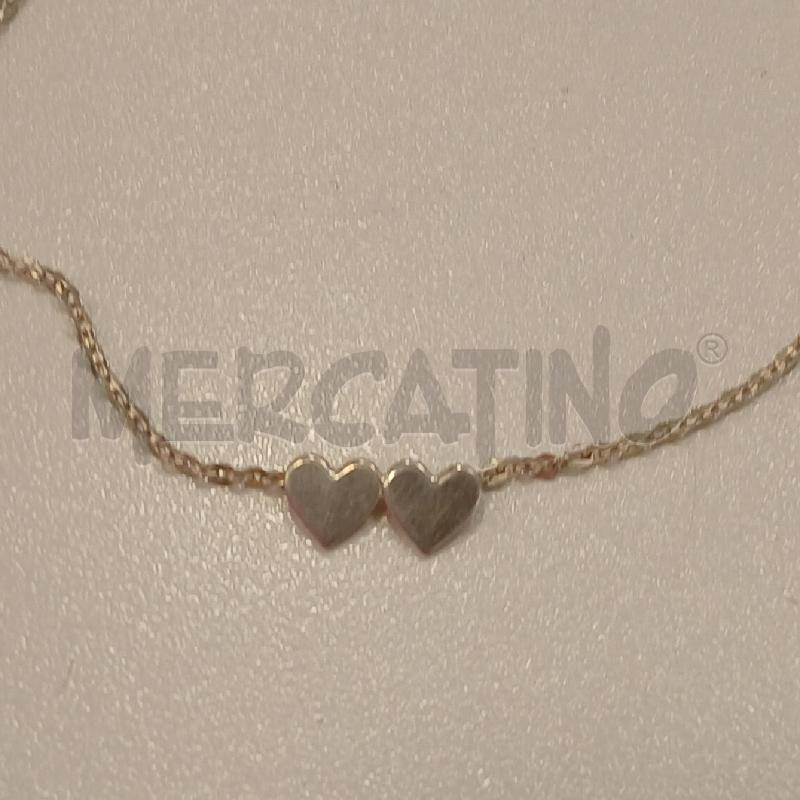 COLLANA CATENINA MET DUE CUORI | Mercatino dell'Usato Roma viale tirreno 2