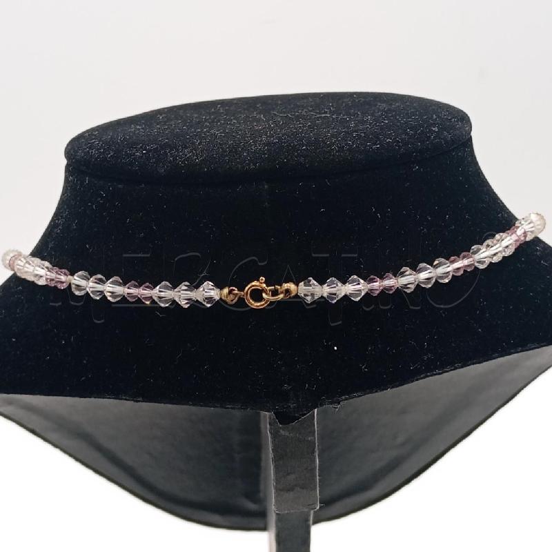 COLLANA CRISTALLI TRASPARENTE/ROSA | Mercatino dell'Usato Roma viale tirreno 2