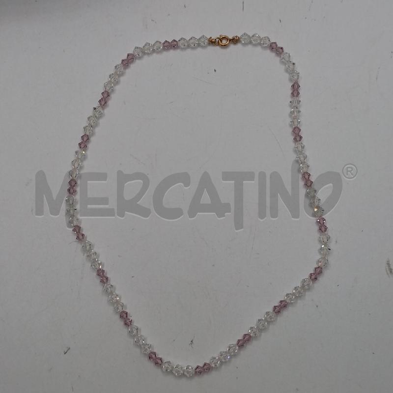 COLLANA CRISTALLI TRASPARENTE/ROSA | Mercatino dell'Usato Roma viale tirreno 3