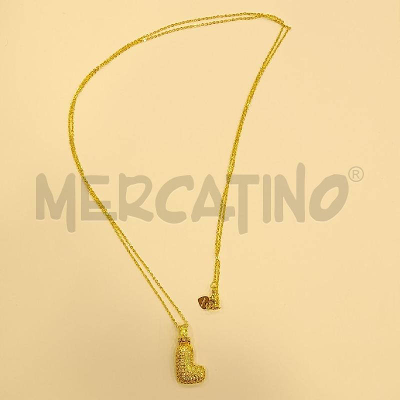 COLLANA DOLMAN CATENINA GI LUNGA LETTERA L STRASS BI | Mercatino dell'Usato Roma viale tirreno 1