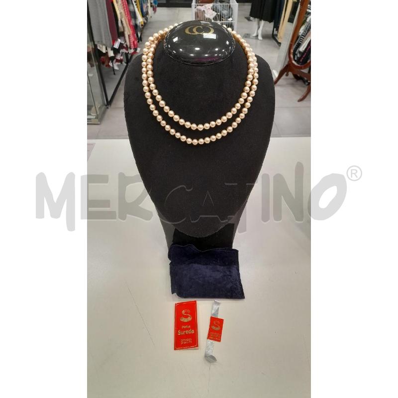 COLLANA DOPPIO FILO PERLE+CERT | Mercatino dell'Usato Roma viale tirreno 1