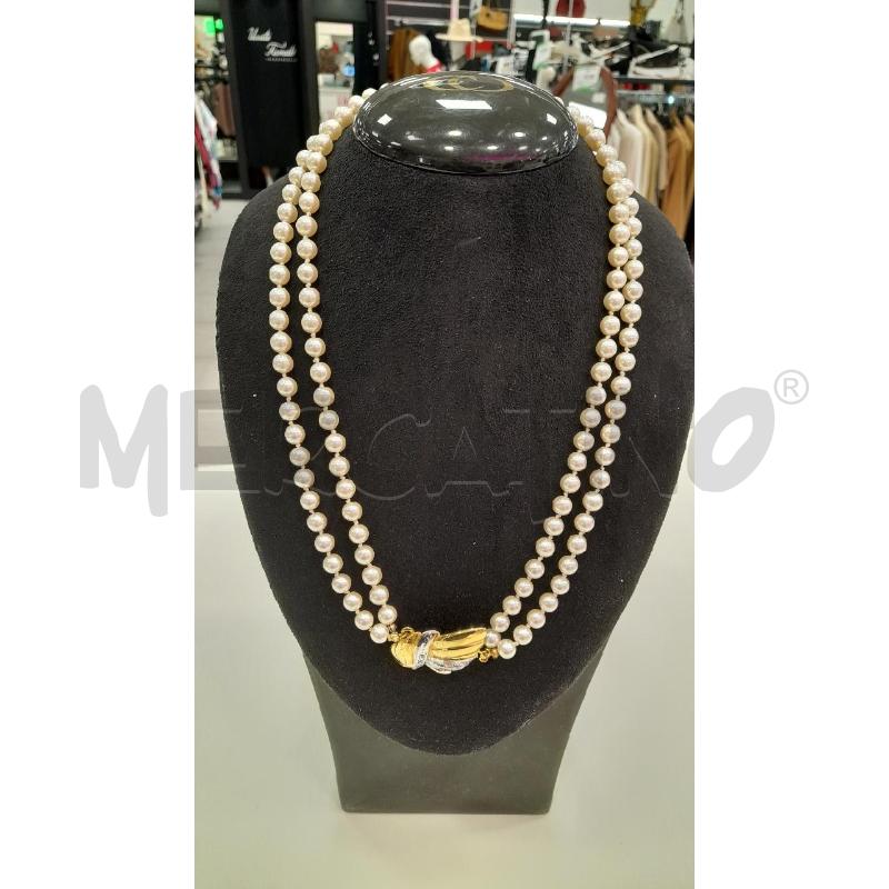 COLLANA DOPPIO FILO PERLE + CHIUS DOR | Mercatino dell'Usato Roma viale tirreno 1