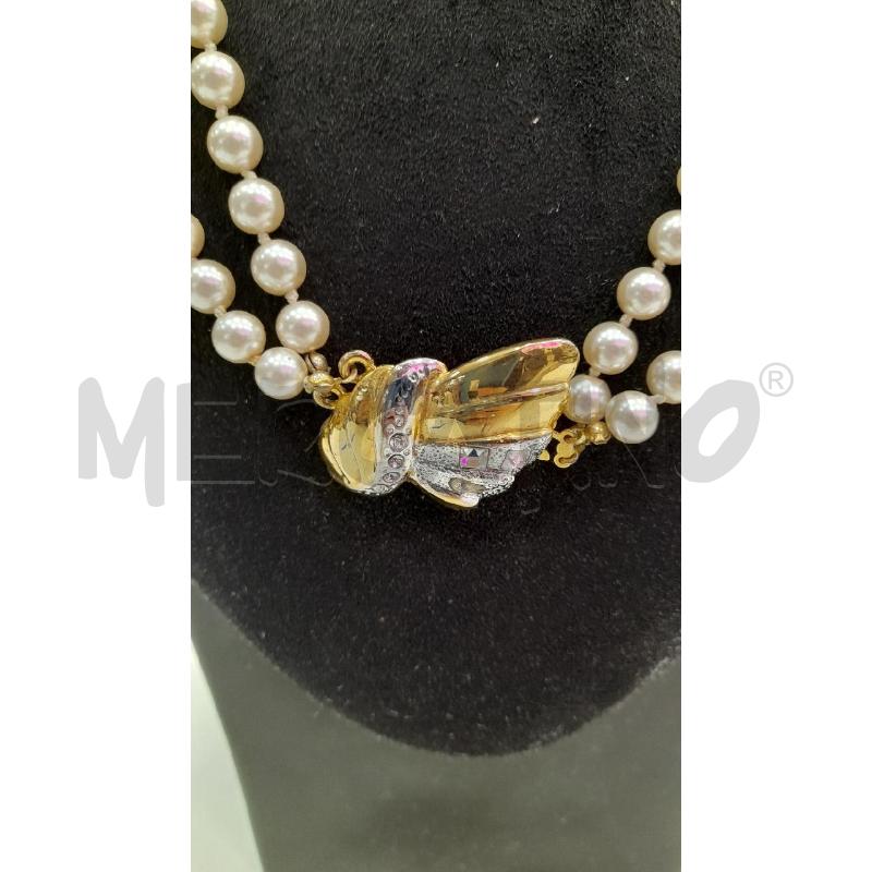COLLANA DOPPIO FILO PERLE + CHIUS DOR | Mercatino dell'Usato Roma viale tirreno 2