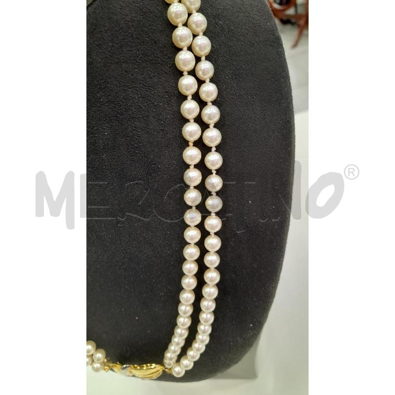COLLANA DOPPIO FILO PERLE + CHIUS DOR | Mercatino dell'Usato Roma viale tirreno 3