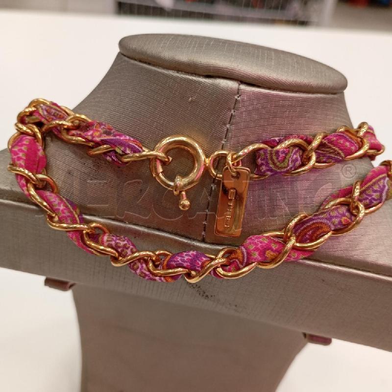 COLLANA ETRO CATENA GI STOFFA FUCSIA  | Mercatino dell'Usato Roma viale tirreno 2