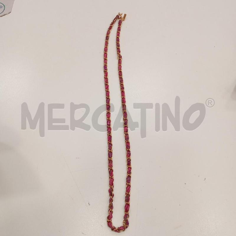COLLANA ETRO CATENA GI STOFFA FUCSIA  | Mercatino dell'Usato Roma viale tirreno 3