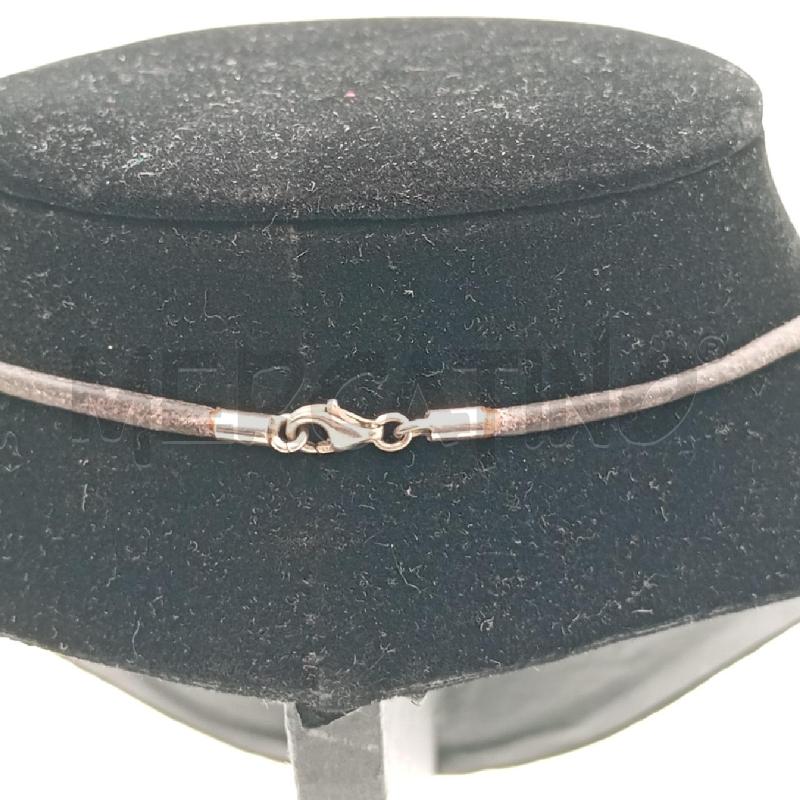 COLLANA FILO MA CIONDOLO PUNTO LUCE GRANMDE LILLA ARGENTATO | Mercatino dell'Usato Roma viale tirreno 2