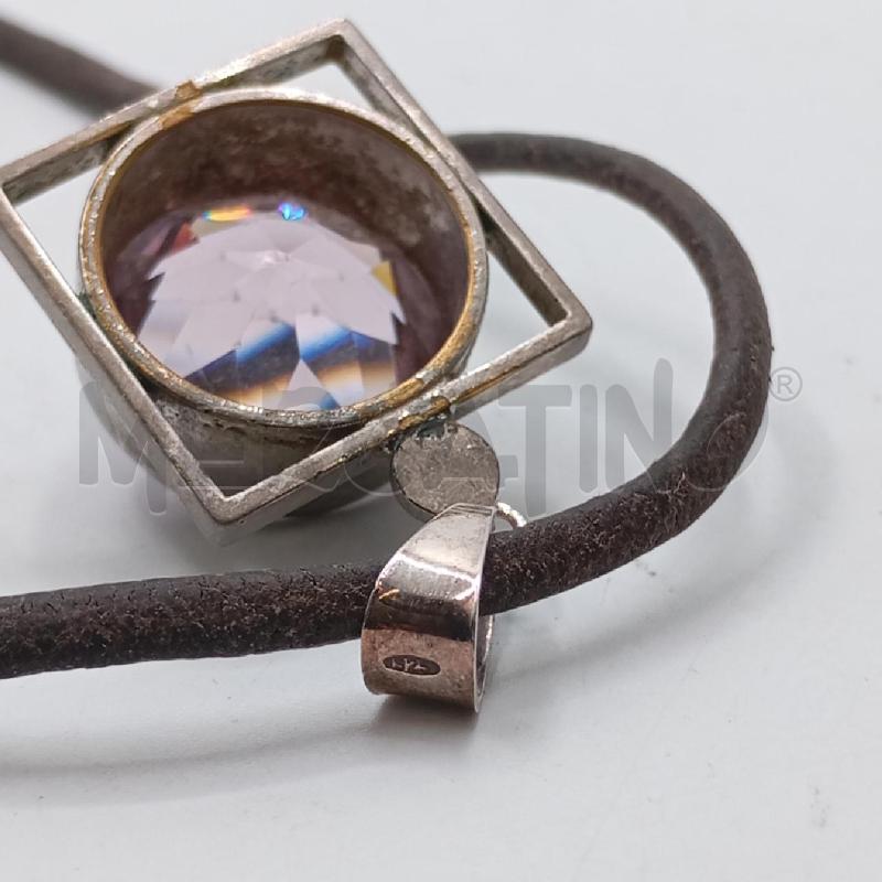 COLLANA FILO MA CIONDOLO PUNTO LUCE GRANMDE LILLA ARGENTATO | Mercatino dell'Usato Roma viale tirreno 4