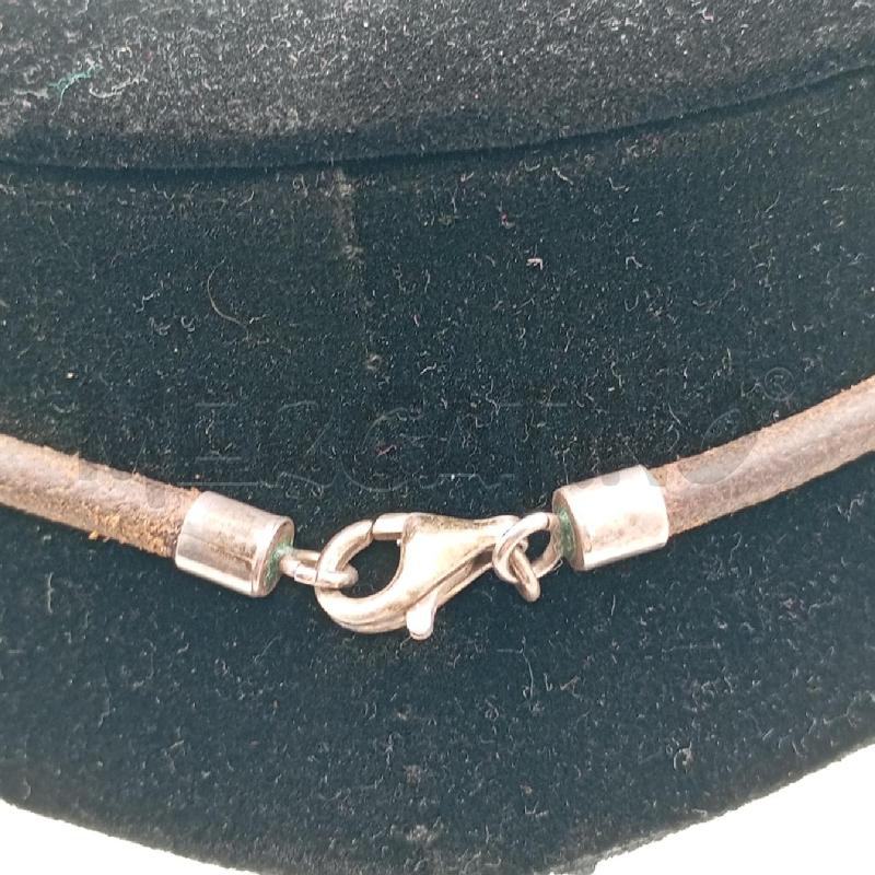COLLANA FILO MA CIONDO ARGENTATO PIETRA OVALE AR SCURO | Mercatino dell'Usato Roma viale tirreno 2