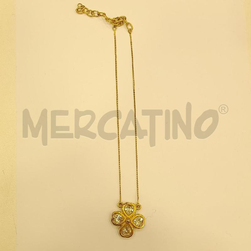 COLLANA GI QUADRIFOLGIO STRASS BI  | Mercatino dell'Usato Roma viale tirreno 1