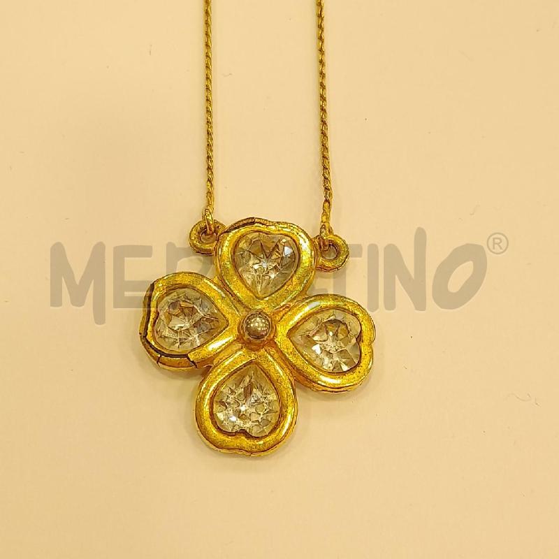 COLLANA GI QUADRIFOLGIO STRASS BI  | Mercatino dell'Usato Roma viale tirreno 2