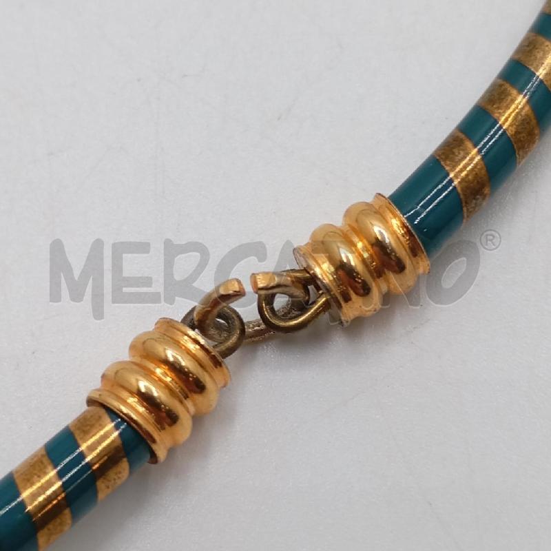 COLLANA LAURANA CUORE TORCIGLION RIGHE PETROLIO GI | Mercatino dell'Usato Roma viale tirreno 4