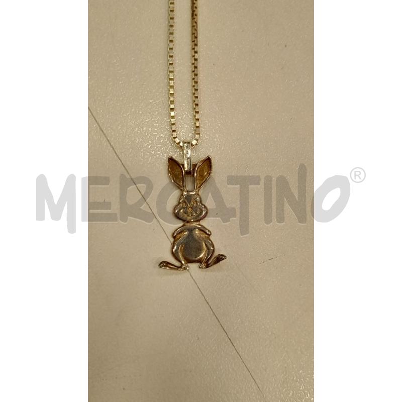 COLLANA MET CATENINA CIONDOLO CONIGLIO | Mercatino dell'Usato Roma viale tirreno 2