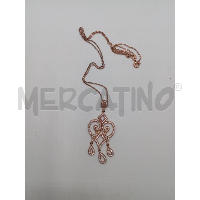 COLLANA MET GI PENDENTE GOCCE C/STRASS TRAF | Mercatino dell'Usato Roma viale tirreno 3