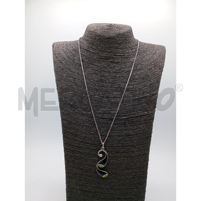 COLLANA MET LUNGA DOPPIA GOCCIA SMALTO NE VE  | Mercatino dell'Usato Roma viale tirreno 1