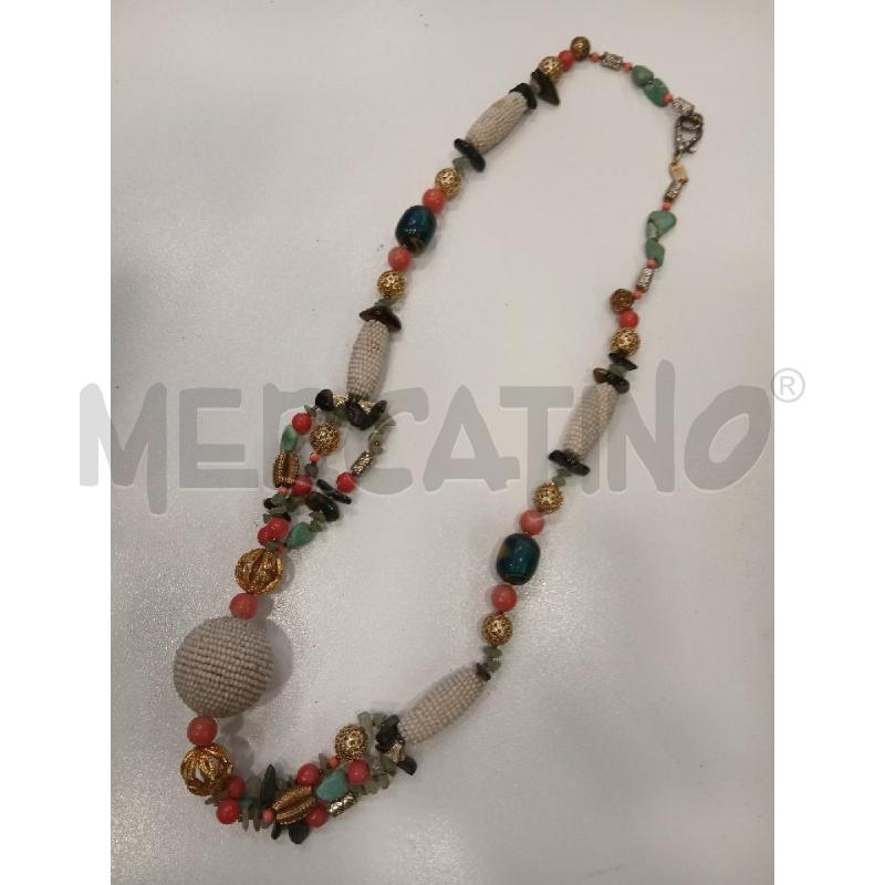 COLLANA SHARRA PAGANO LUNGA PERLINE BI RS PIET VE DA RIV  | Mercatino dell'Usato Roma viale tirreno 1