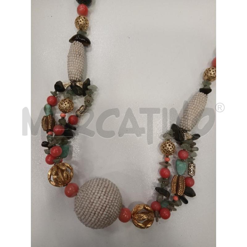 COLLANA SHARRA PAGANO LUNGA PERLINE BI RS PIET VE DA RIV  | Mercatino dell'Usato Roma viale tirreno 2
