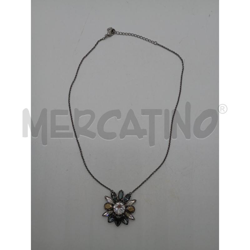 COLLANA SWAROVSKY FIORE STRASS GR NE  | Mercatino dell'Usato Roma viale tirreno 1