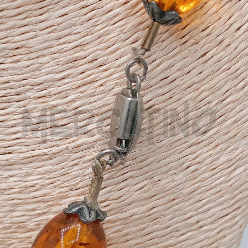 COLLANA + BRACCIALE SFERE IRREGOLARI ARANCIATE SFUM MA  | Mercatino dell'Usato Roma viale tirreno 2
