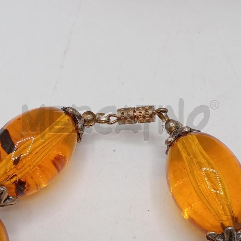 COLLANA + BRACCIALE SFERE IRREGOLARI ARANCIATE SFUM MA  | Mercatino dell'Usato Roma viale tirreno 3