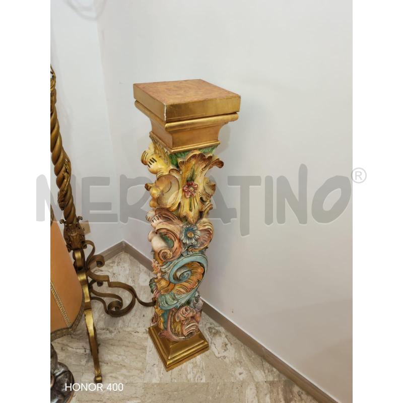 COLONNINA DORATA DECORI FIORI | Mercatino dell'Usato Roma viale tirreno 1