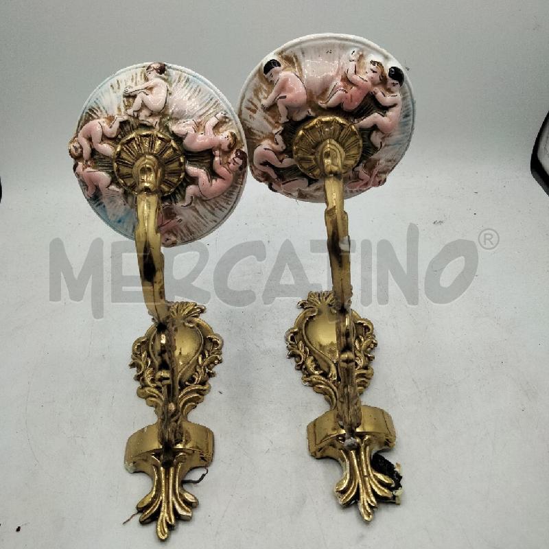 COPPIA APPLIQUE OTT BASE CER CAPODIMONTE | Mercatino dell'Usato Roma viale tirreno 1