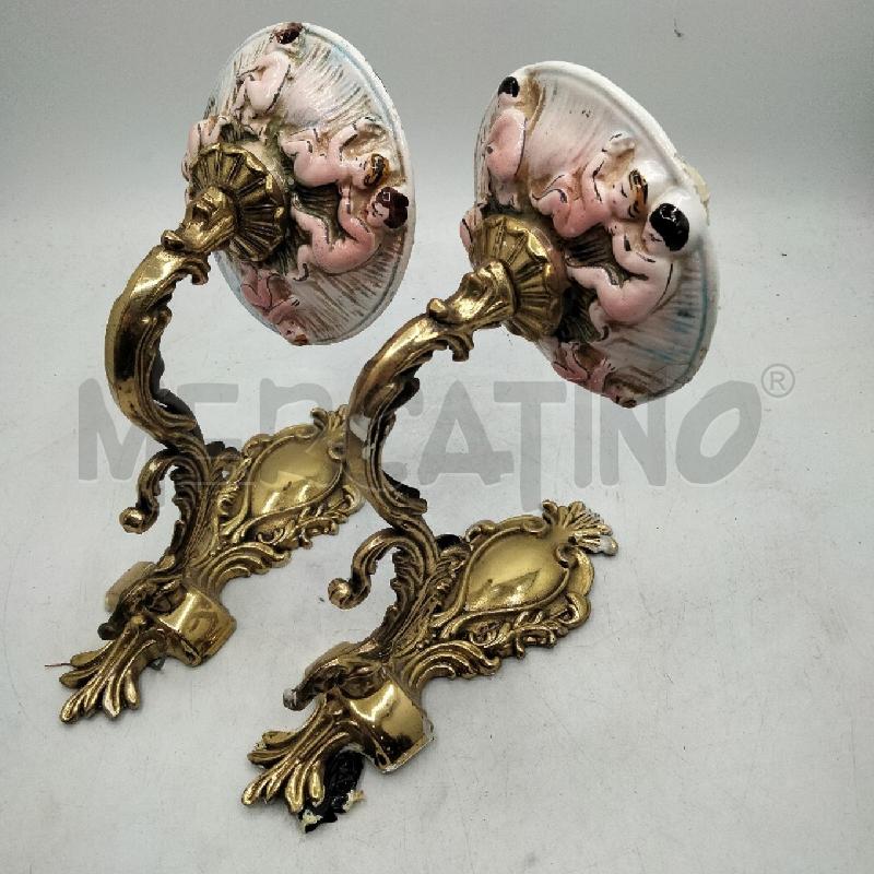 COPPIA APPLIQUE OTT BASE CER CAPODIMONTE | Mercatino dell'Usato Roma viale tirreno 2