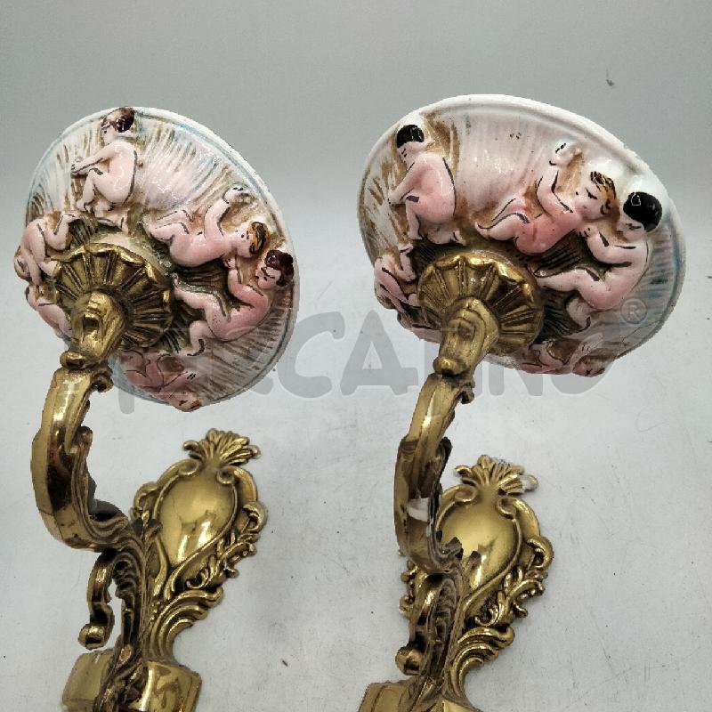 COPPIA APPLIQUE OTT BASE CER CAPODIMONTE | Mercatino dell'Usato Roma viale tirreno 3