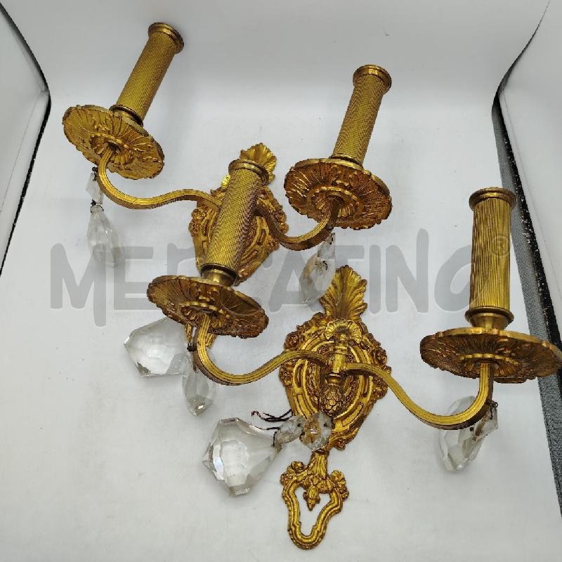 COPPIA APPLIQUE OTT PENDENTI CRISTALLO | Mercatino dell'Usato Roma viale tirreno 1