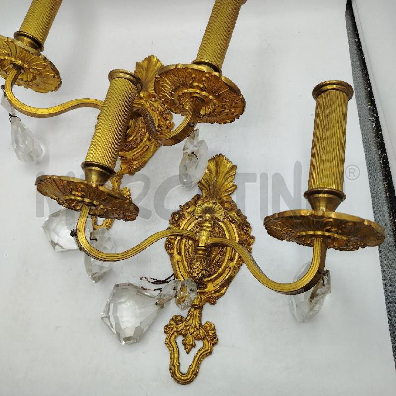 COPPIA APPLIQUE OTT PENDENTI CRISTALLO | Mercatino dell'Usato Roma viale tirreno 2