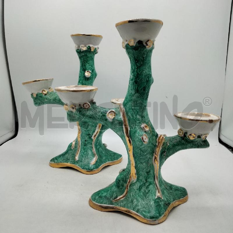 COPPIA CANDELABRI CER SESTO FIORENTINO DA RIV | Mercatino dell'Usato Roma viale tirreno 1