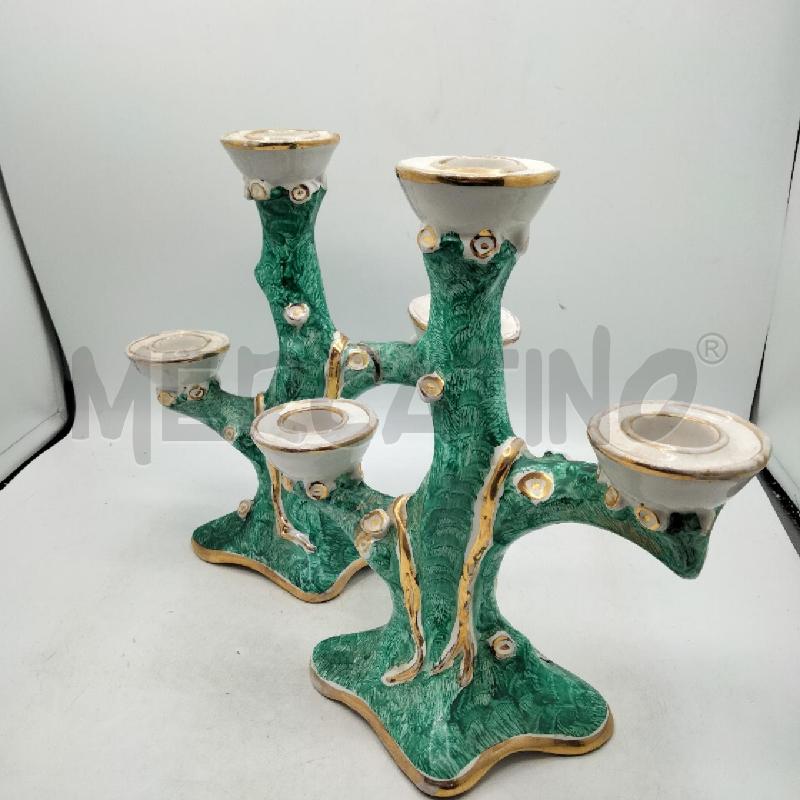 COPPIA CANDELABRI CER SESTO FIORENTINO DA RIV | Mercatino dell'Usato Roma viale tirreno 2