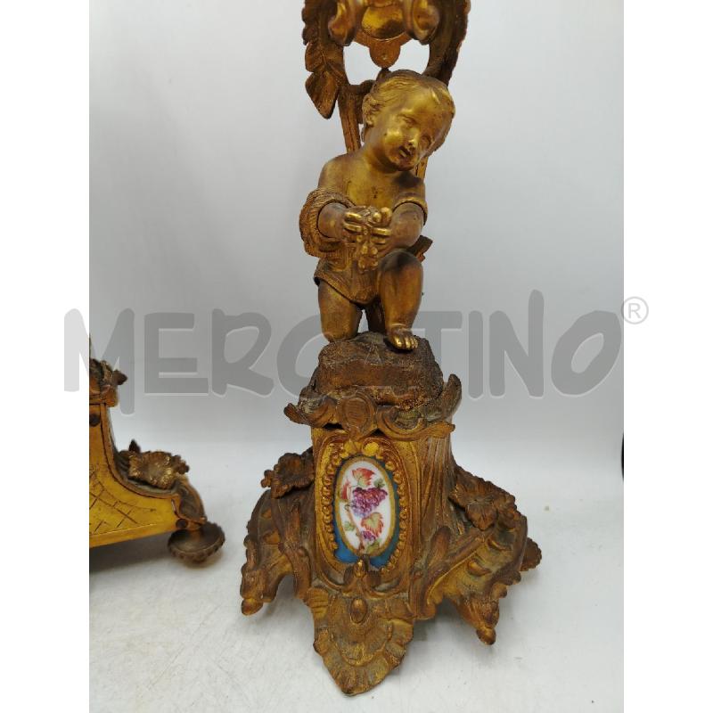 COPPIA CANDELABRI PUTTI FRANCIA OTTOCENTO | Mercatino dell'Usato Roma viale tirreno 3