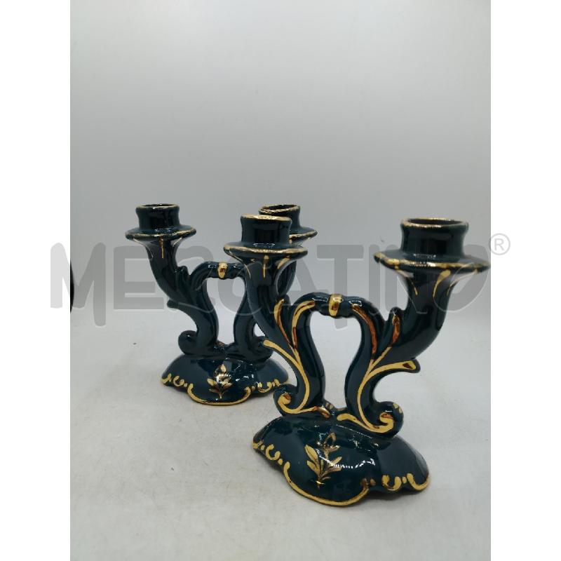 COPPIA CANDELABRI SESTO FIORENTINO DEC ORO | Mercatino dell'Usato Roma viale tirreno 1