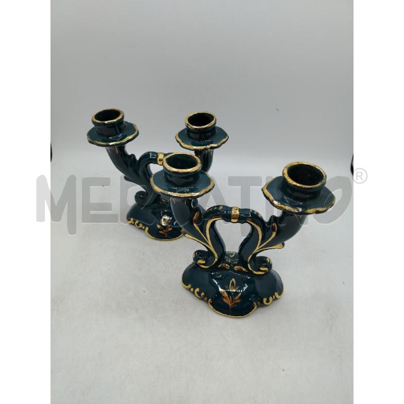 COPPIA CANDELABRI SESTO FIORENTINO DEC ORO | Mercatino dell'Usato Roma viale tirreno 2