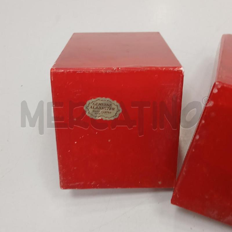 COPPIA FERMALIBRI ALABASTRO ROSSO | Mercatino dell'Usato Roma viale tirreno 3