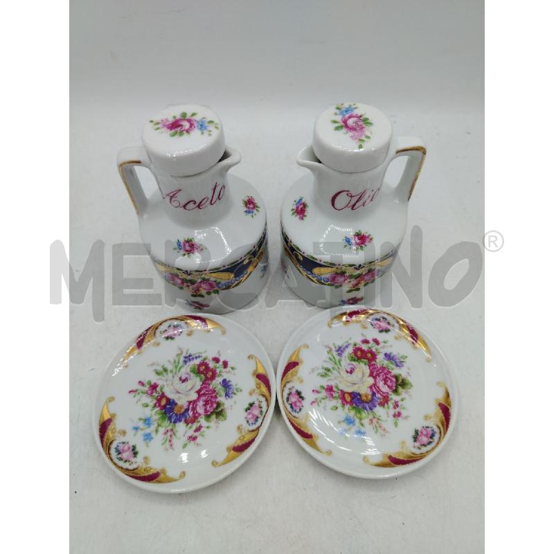COPPIA OLIO ACETO TIP LIMOGES FIORI ROSA DEC | Mercatino dell'Usato Roma viale tirreno 1