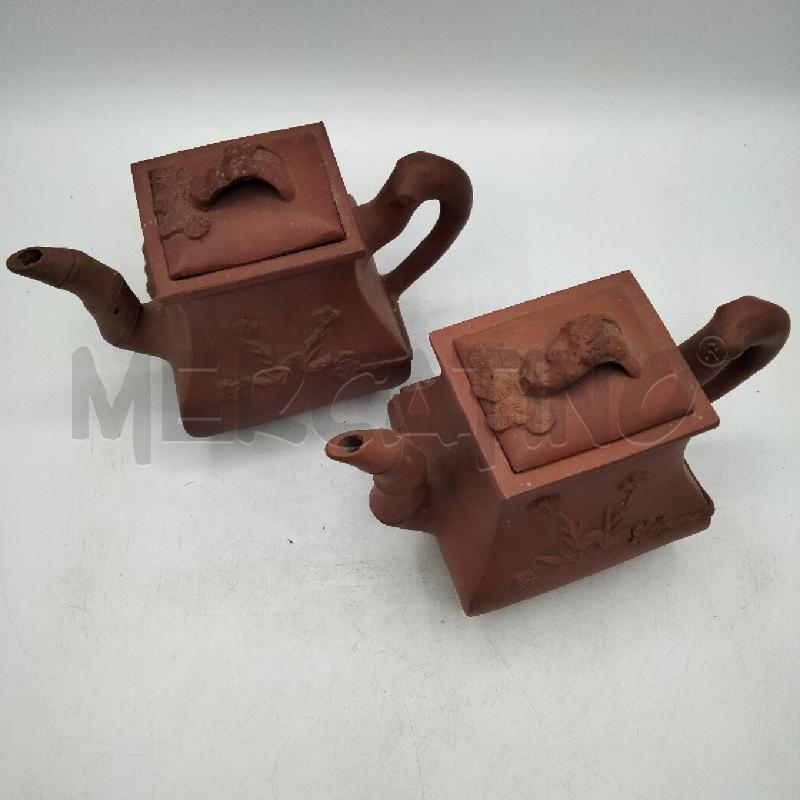 COPPIA TEIERE IN TERRACOTTA CINESE DEC FIORELLINI | Mercatino dell'Usato Roma viale tirreno 2
