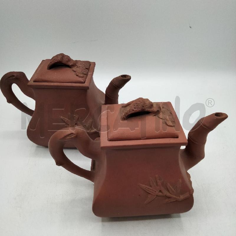 COPPIA TEIERE IN TERRACOTTA CINESE DEC FIORELLINI | Mercatino dell'Usato Roma viale tirreno 4