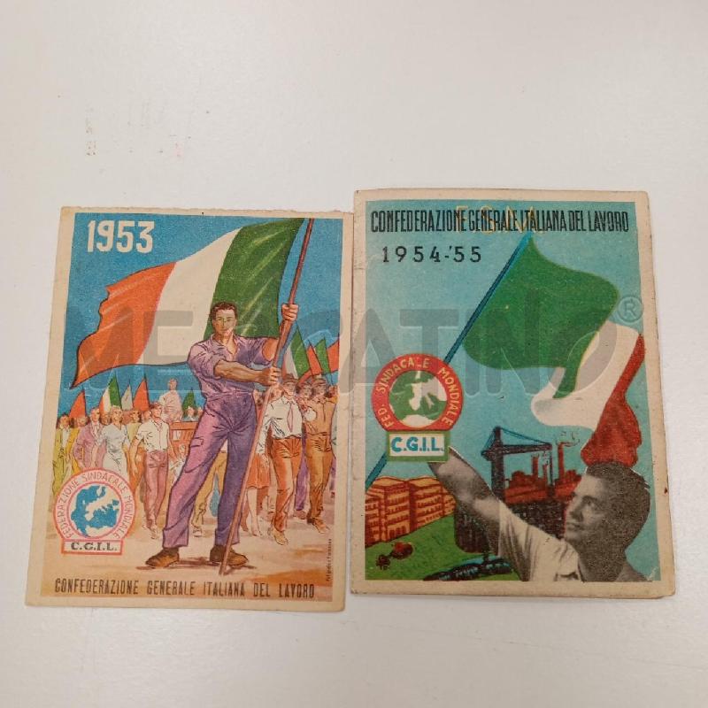 COPPIA TESSERE CGIL ANNI 50 | Mercatino dell'Usato Roma viale tirreno 1