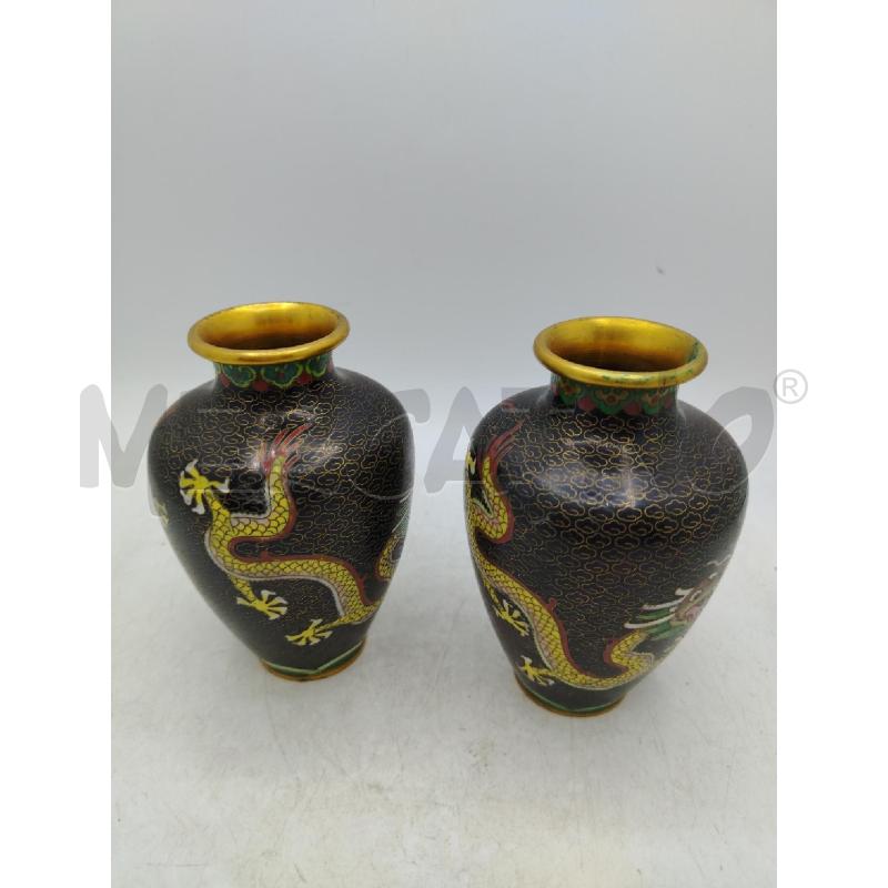 COPPIA VASETTI CLOISONNE DEC ORO DA RIV | Mercatino dell'Usato Roma viale tirreno 3