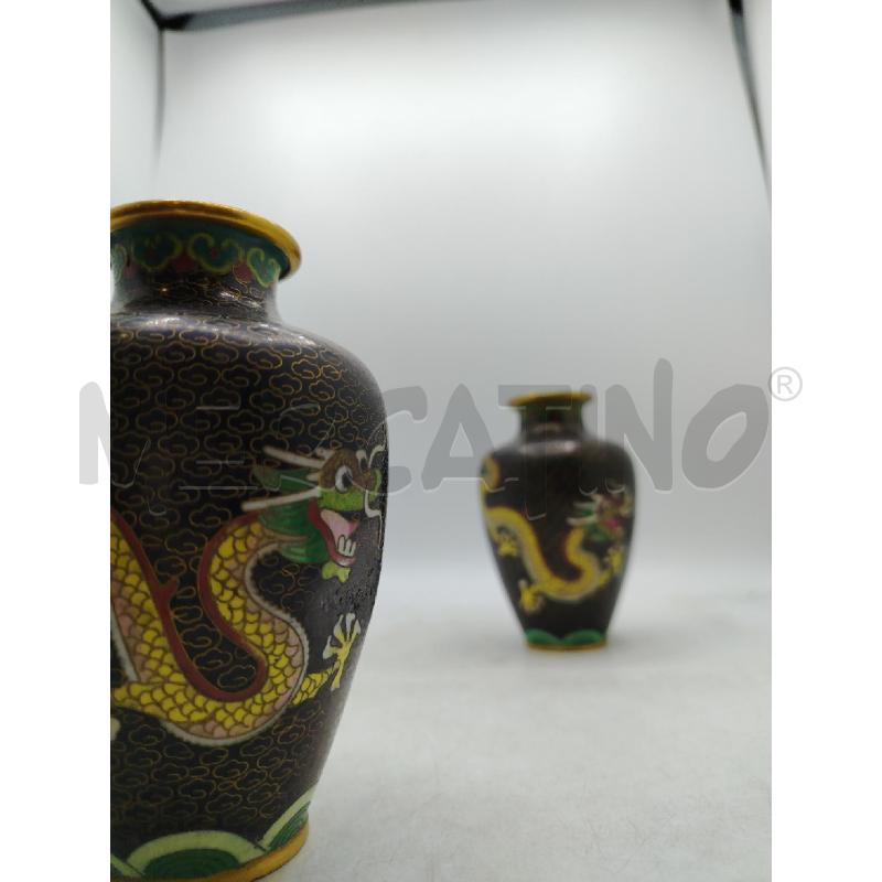 COPPIA VASETTI CLOISONNE DEC ORO DA RIV | Mercatino dell'Usato Roma viale tirreno 4