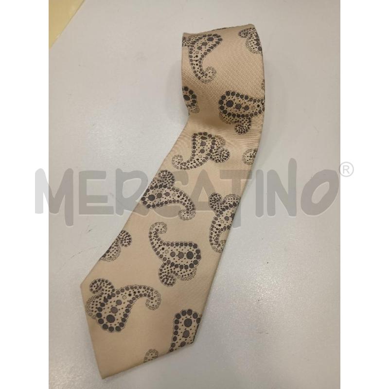 CRAVATTA ETRO PANNA FANTASIA FLOREALE NERO | Mercatino dell'Usato Roma viale tirreno 1