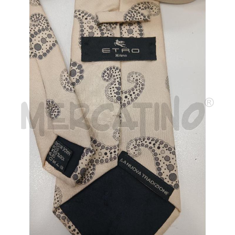 CRAVATTA ETRO PANNA FANTASIA FLOREALE NERO | Mercatino dell'Usato Roma viale tirreno 3