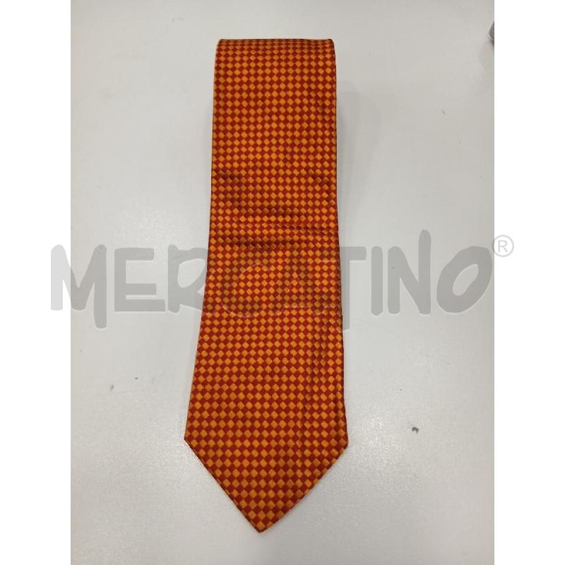 CRAVATTA ETRO QUADRETTINI ARANCIONE/ROSSO | Mercatino dell'Usato Roma viale tirreno 1